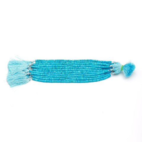 Howlite Turquoise Blue Tire Faceted Natural Beads 8 Inches Strands