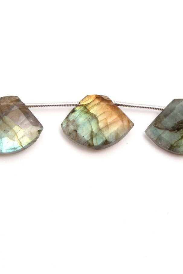 Labradorite Grey Axe Faceted Natural Beads