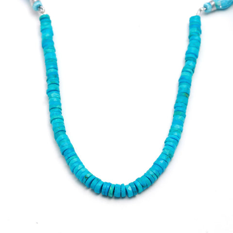 Howlite Turquoise Blue Tire Faceted Natural Beads 8 Inches Strands