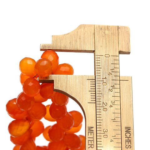 Carnelian Orange Drop Faceted Natural Beads 8 Inches Strands