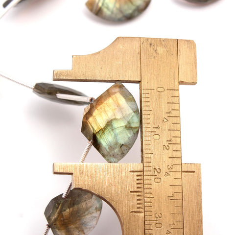 Labradorite Grey Axe Faceted Natural Beads