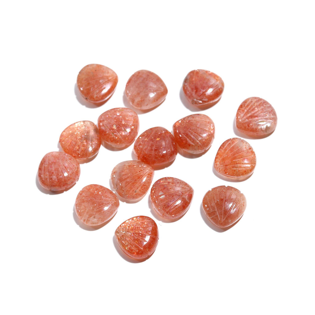 Sunstone Brown Shell Carving Natural 11 MM Beads