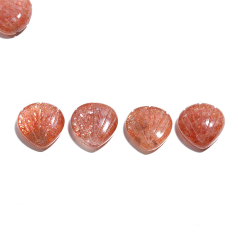 Sunstone Brown Shell Carving Natural 11 MM Beads