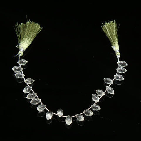 Green Amethyst  Dew Drop Top Drill Faceted Natural Beads