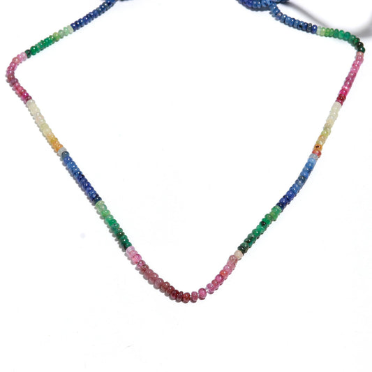 Multi Sapphire Shaded Multicolor Rondell Smooth Natural Beads 16 inches Strands