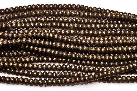 Pyrite Gold Round Faceted Natural Beads