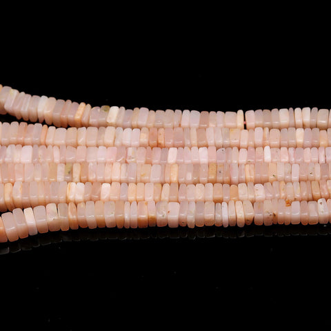 Moonstone Peach Square Chips Smooth Natural Beads 8 Inches Strands