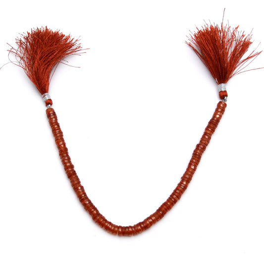 Carnelian Orange Tire Faceted Natural Beads 13.5 Inches Strands