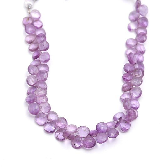 Amethyst Pink Heart Faceted Natural Beads 8 Inches Strands