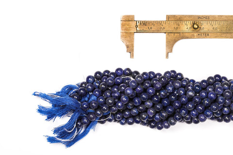 Lapis Lazuli Blue Round Smooth Natural Beads