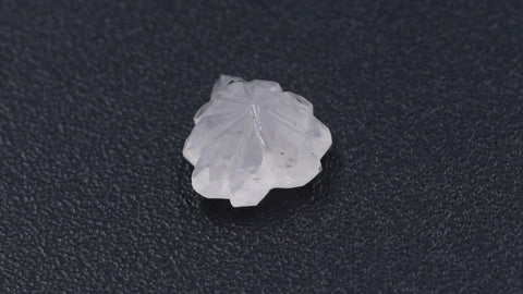 Rose Quartz Pink Leaf Carving Natural 10 MM Stone