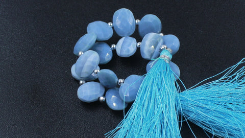 Opal Blue Oval Faceted Natural Beads 8 Inches Strands