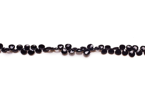 Black Spinel Black Heart Faceted Natural Beads