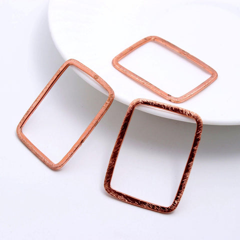 Copper Coated Brass Outline 40 x 30MM Rectangle Blank