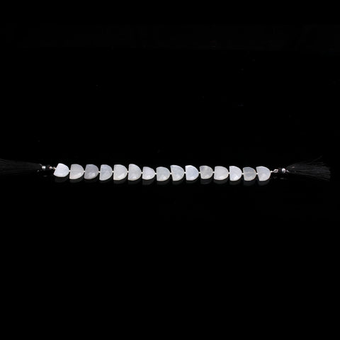 White Moonstone White D Shape Faceted Natural Beads