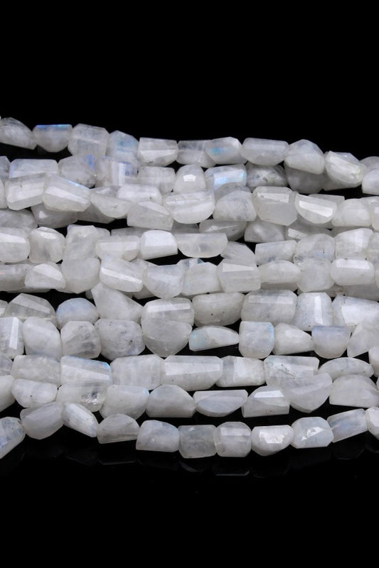 Rainbow Moonstone Nugget Faceted Natural Beads