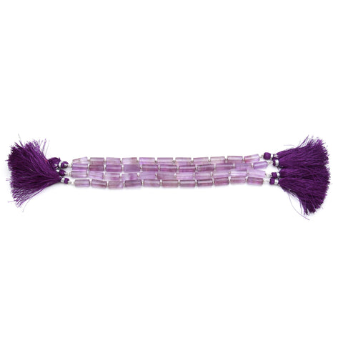 Amethyst Pink Tube Faceted Natural Beads 8 Inches Strands