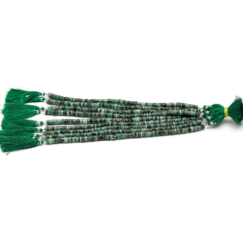 Emerald Green Tire Faceted Natural Beads 8 Inches Strands