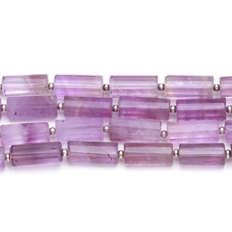 Amethyst Pink Tube Faceted Natural Beads 8 Inches Strands