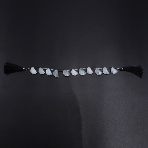 White Moonstone White D Shape Faceted Natural Beads