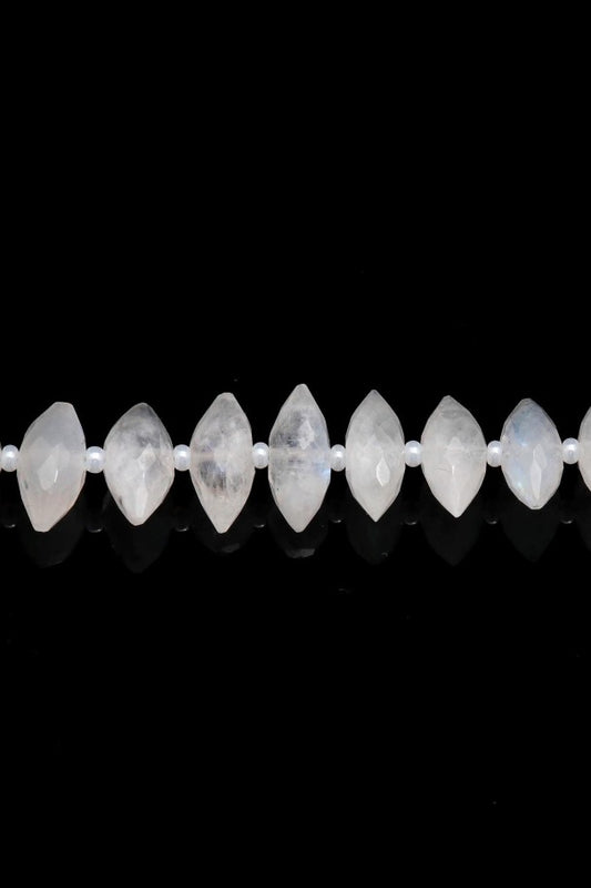 Rainbow Moonstone Dew Drop Faceted Natural Beads