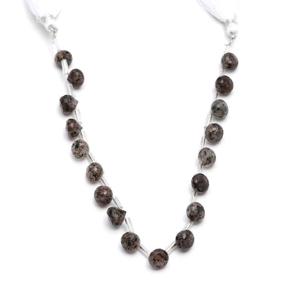 Smoky Quartz Brown Onion Faceted Natural Beads 8 inches Strands