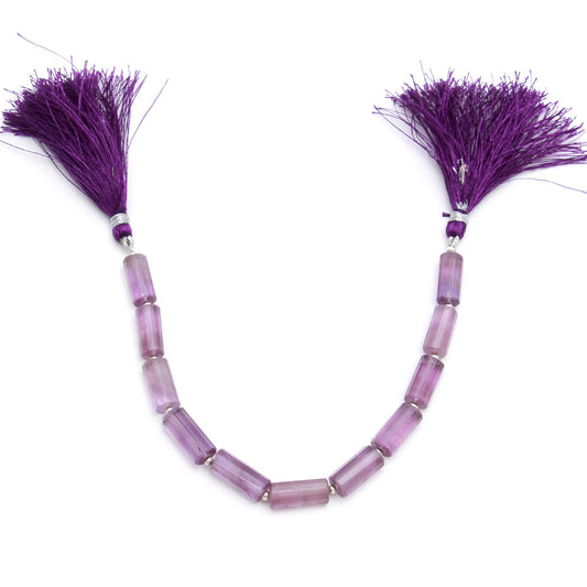 Amethyst Pink Tube Faceted Natural Beads 8 Inches Strands