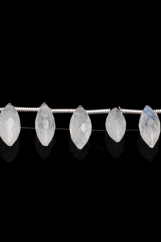 Rainbow Moonstone Dew Drop Faceted Natural Beads