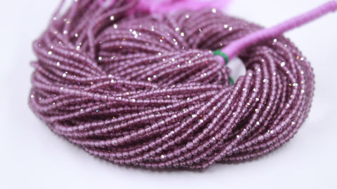 Rhodolite Garnet Pink Round Faceted Natural Beads 12.5 Inches Strands