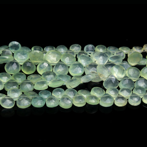 Prehnite Green Pear Faceted Natural Beads 8 Inches Strands