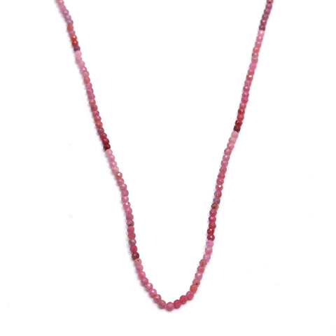 Ruby Shaded Pink Round Faceted Natural Beads 12.5 inches strands