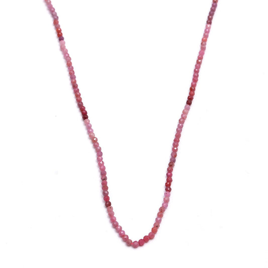 Ruby Shaded Pink Round Faceted Natural Beads 12.5 inches strands