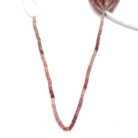 Ruby Shaded Red Rondelle Faceted Natural Beads 12.5 Inches