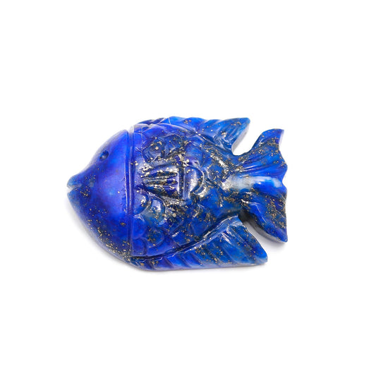 Lapis Lazuli Blue Fish Carving Natural 24 MM Stone