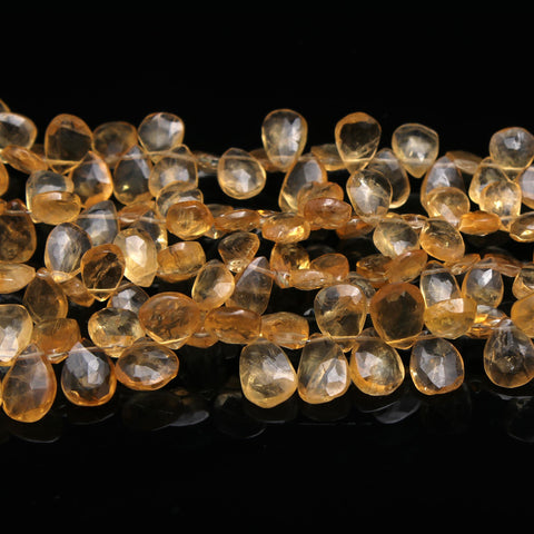 Citrine Yellow Pear Faceted Natural Beads 8 Inches Strands