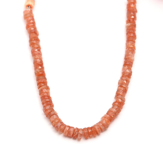 Sunstone Brown Tire Faceted Natural Beads 8 Inches Strands