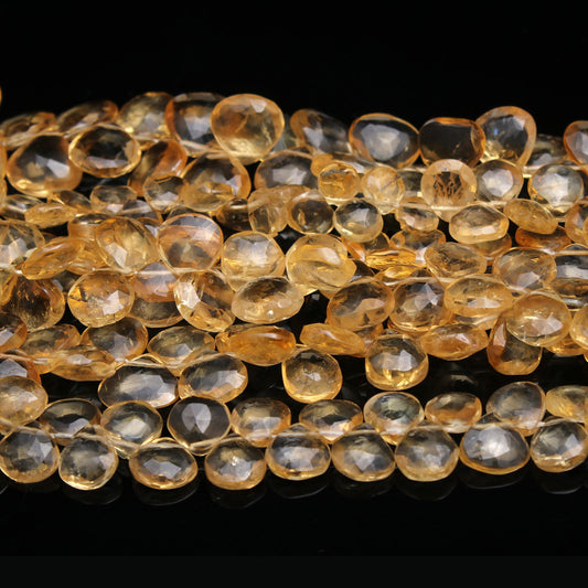 Citrine Yellow Pear Faceted Natural Beads 8 Inches Strands