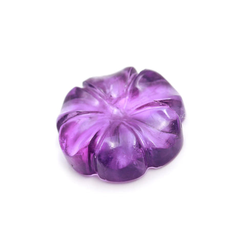 Amethyst Purple Petal Flower Carving Natural 14 MM Stone