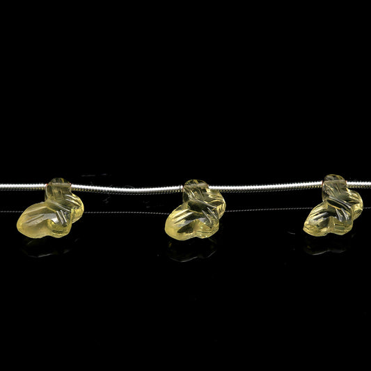 Lemon Quartz Yellow Butterfly Carving Natural Beads