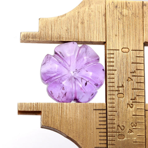 Amethyst Purple Petal Flower Carving Natural 14 MM Stone