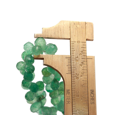 Green Strawberry Quartz Green Drop Faceted Natural Beads 8 Inches Strands