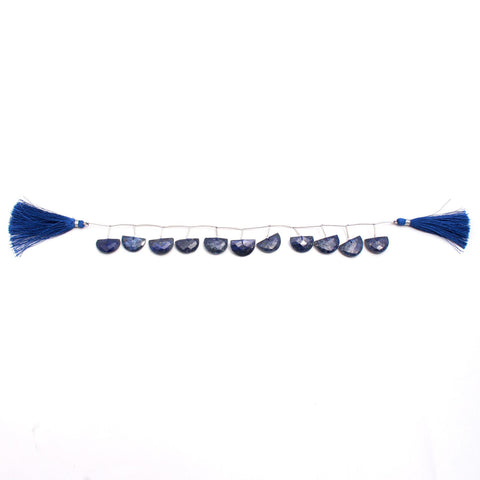 Lapis Lazuli Blue D Shape Faceted Natural Beads