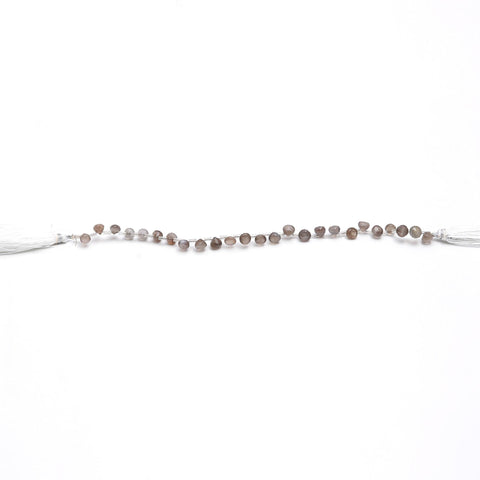 Grey Moonstone Onion Faceted Natural Beads 8 Inches Strands