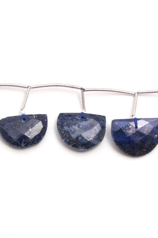 Lapis Lazuli Blue D Shape Faceted Natural Beads