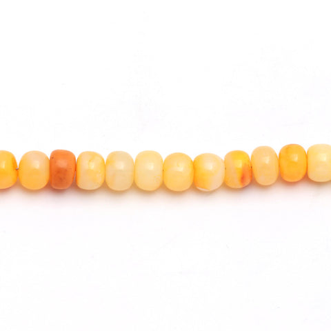 Opal Orange Rondell Smooth Natural Beads 8 Inches Strands