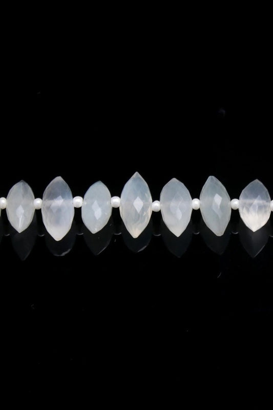 White Moonstone White Dew Drop Faceted Natural Beads