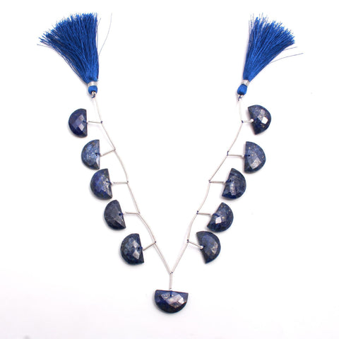 Lapis Lazuli Blue D Shape Faceted Natural Beads