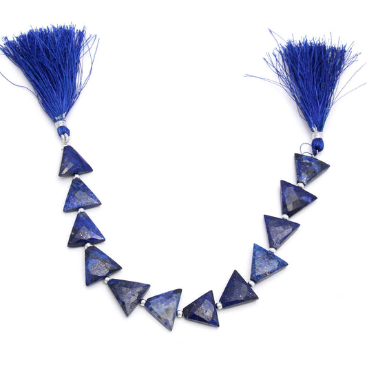 Lapis Lazuli Blue Triangle Faceted Natural Beads 8 Inches Strands