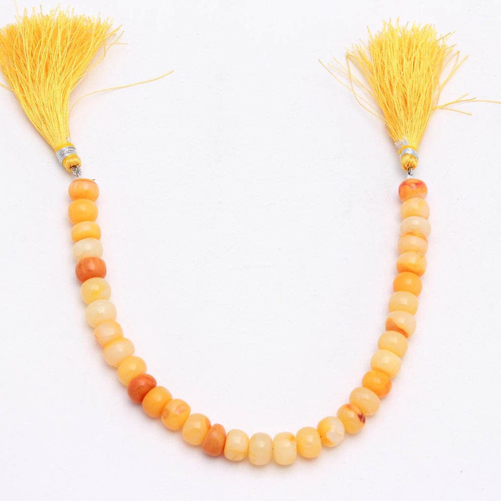 Opal Orange Rondell Smooth Natural Beads 8 Inches Strands