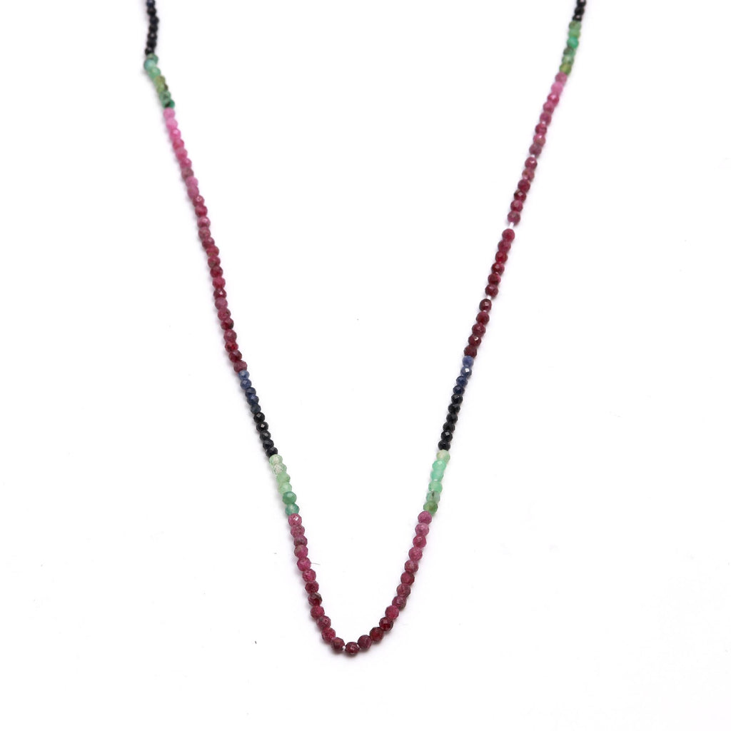 Multi Sapphire Shaded Multicolor Round Faceted Natural Beads 12.5 inches Strands